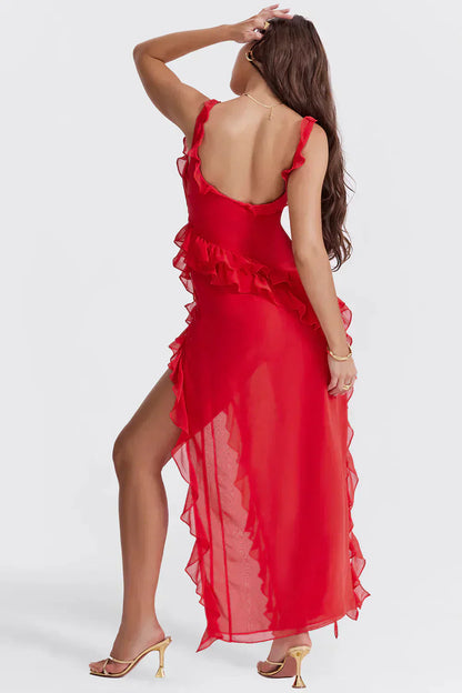 Maxi dress slit for women | Alessia -11