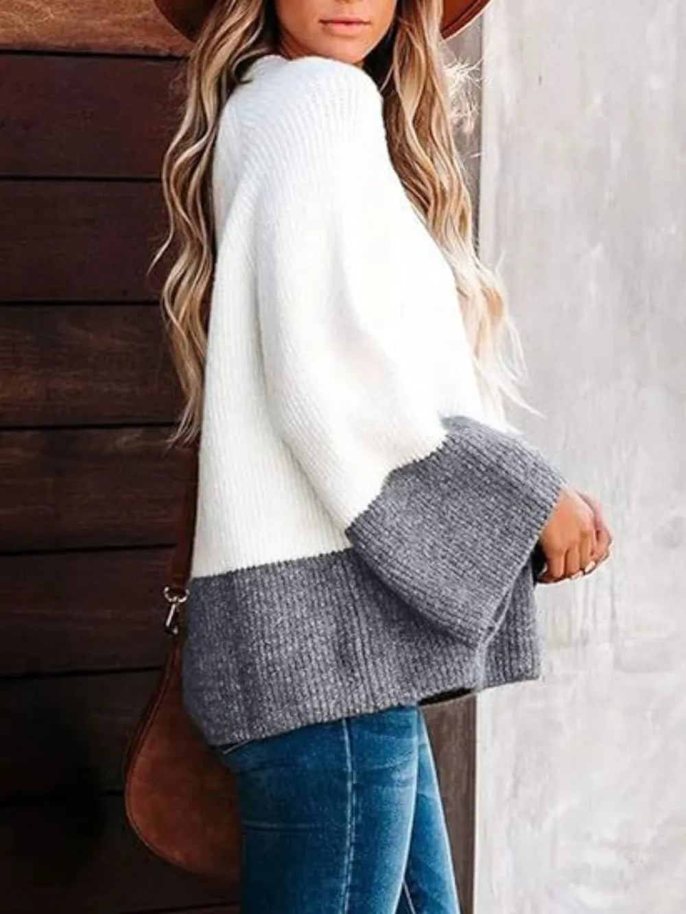 Jumper colorblock haut long for women -5