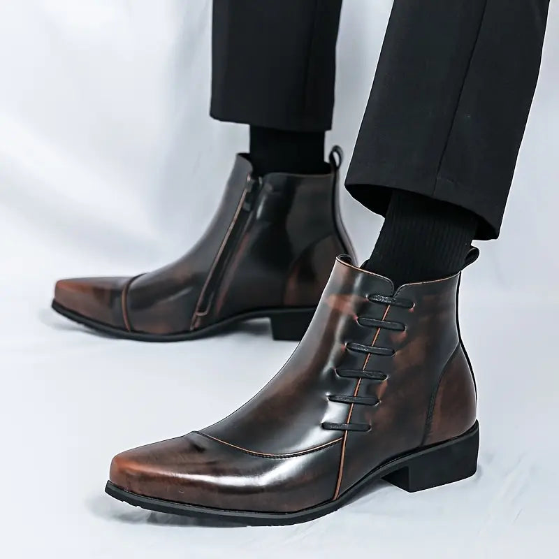 Classic leather everyday dress boots for men | Samuel Thatcher -2