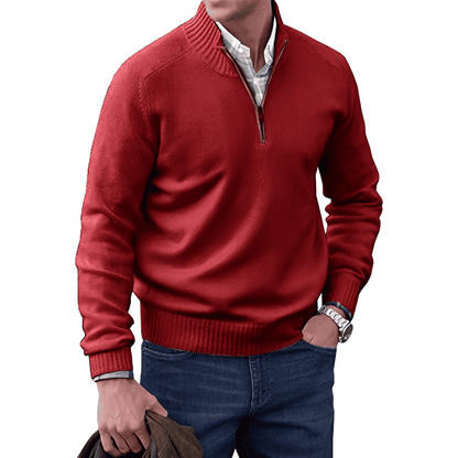 Aurelle Calvin quarter-zip jumper for men