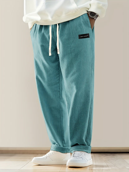 Relaxed drawstring corduroy everyday trousers for men | Ellison -3