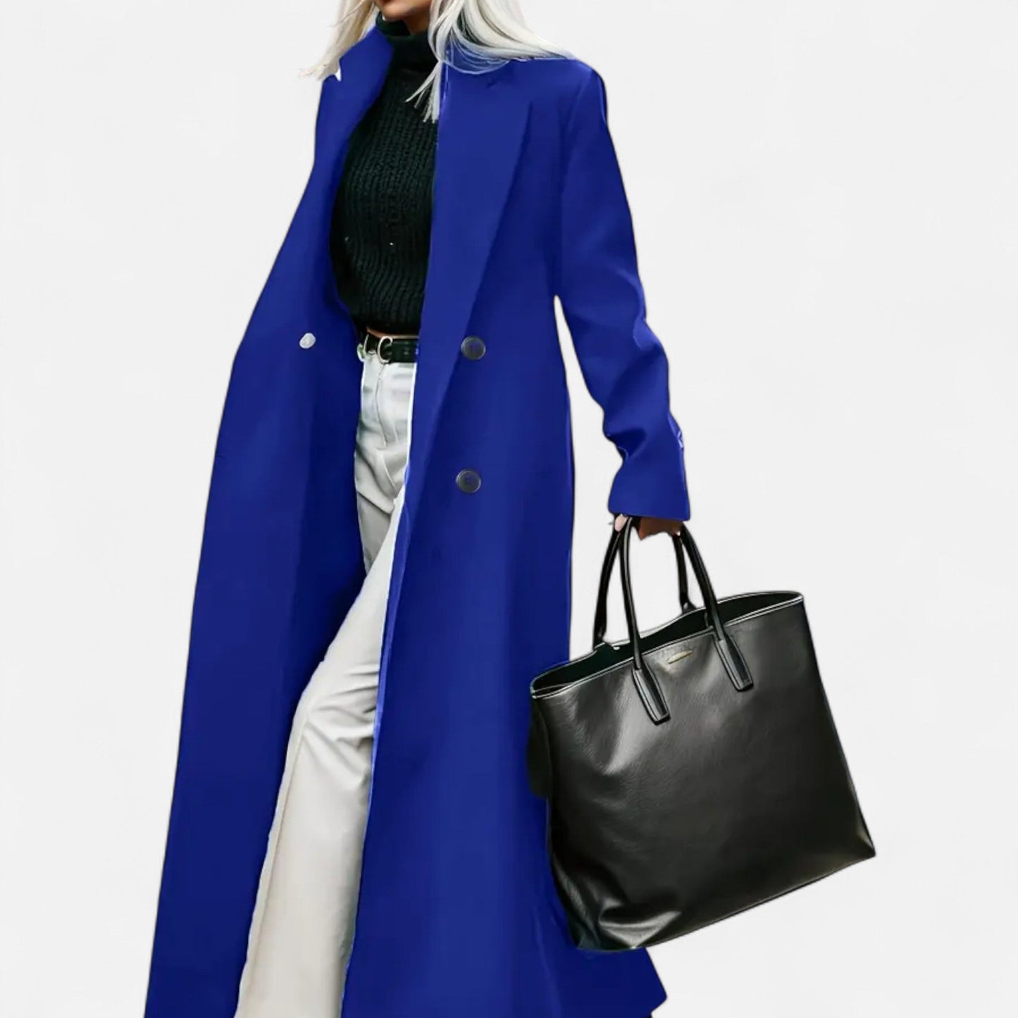 Classic structured formal winter coat for women -4