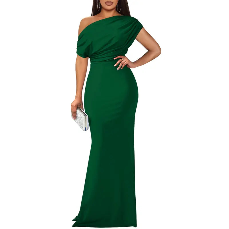 Elegant off-shoulder bodycon evening gown for women | Roselyn -2