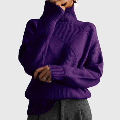 Relaxed cosy knit turtleneck everyday jumper for women | Lunelle -1