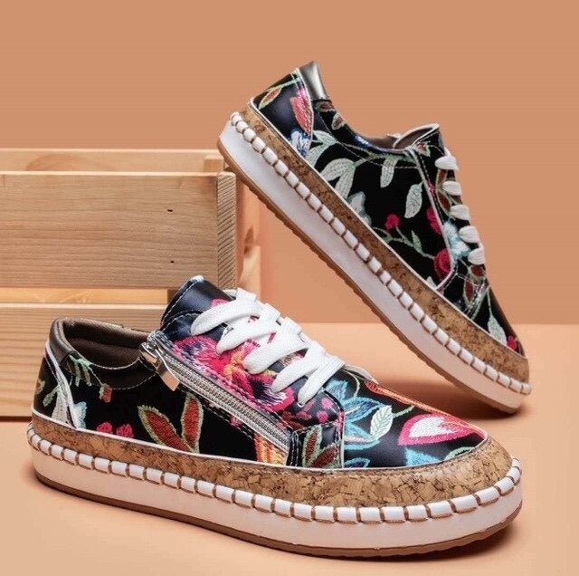 Floral zipper sneakers for women | Oluchi