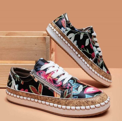 Floral zipper sneakers for women | Oluchi