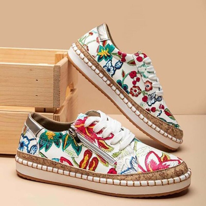 Floral zipper sneakers for women | Oluchi