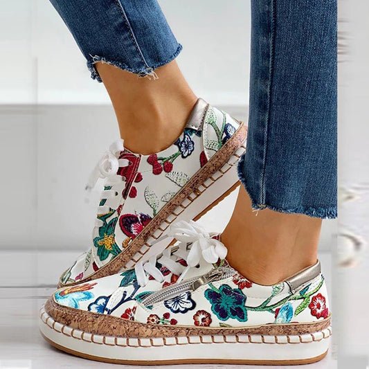 Floral zipper sneakers for women | Oluchi