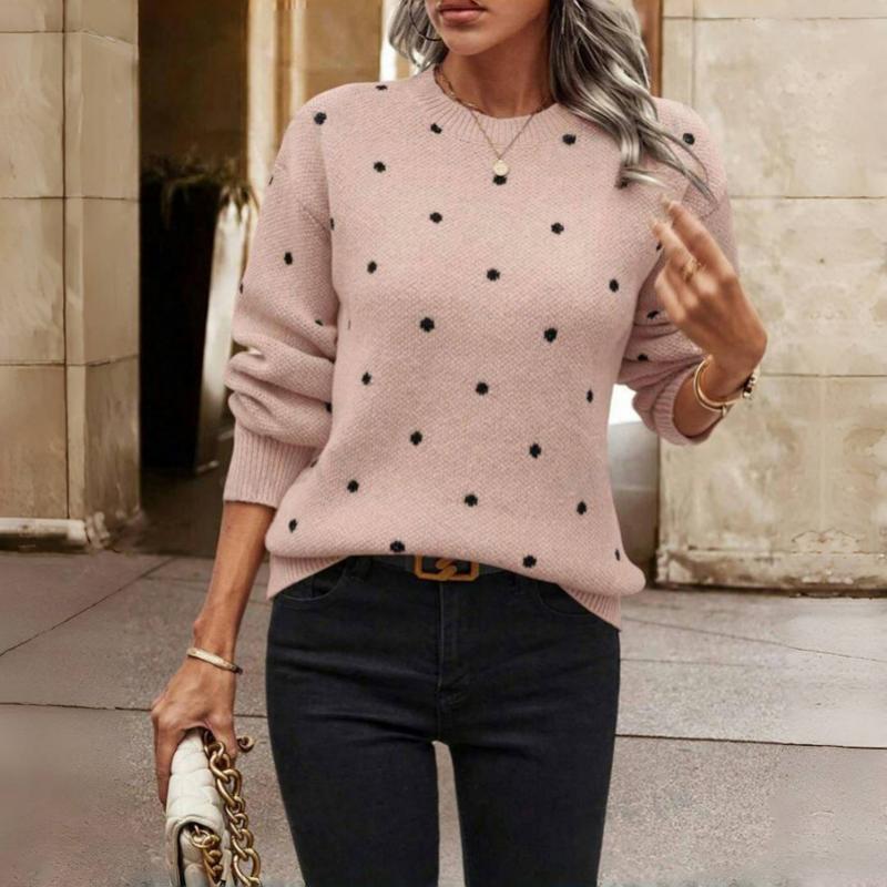 Relaxed polka-dot knit everyday sweater for women | Lunette -4