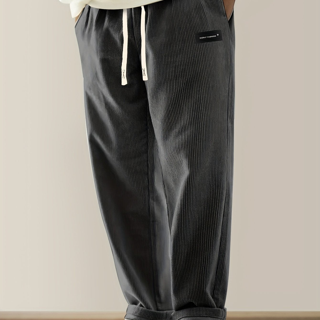 Relaxed drawstring corduroy everyday trousers for men | Ellison -19