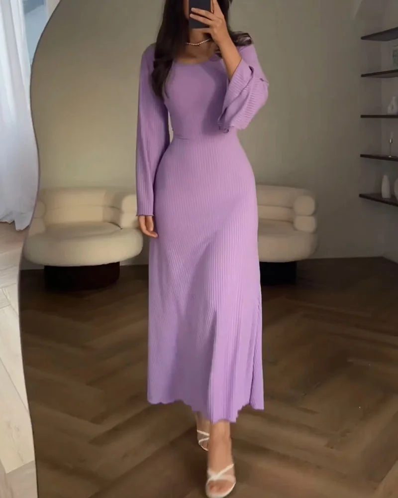 Elegant long-sleeve dress for women | Allyson -1