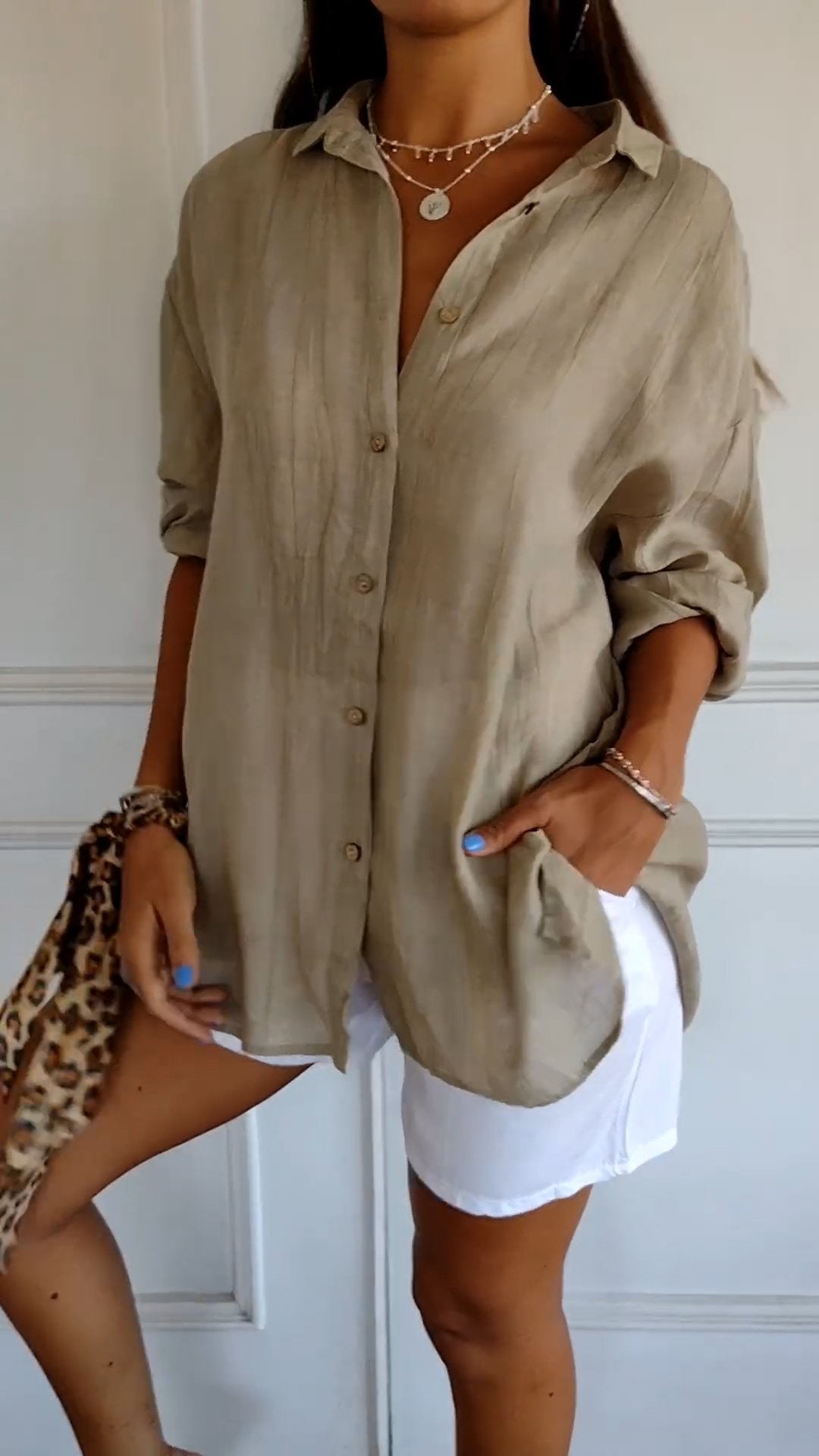 Elegant oversized everyday blouse for women | Emily -3