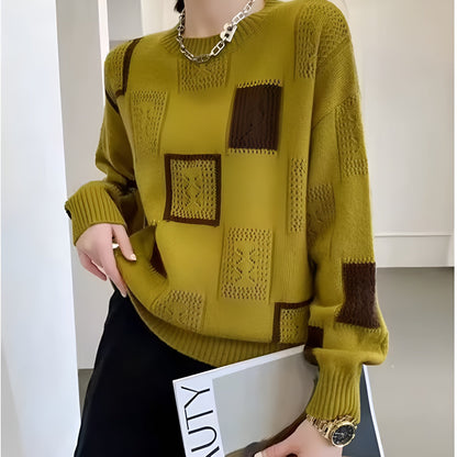 Jumper cut-out chic motifs geometric elegant for women -5