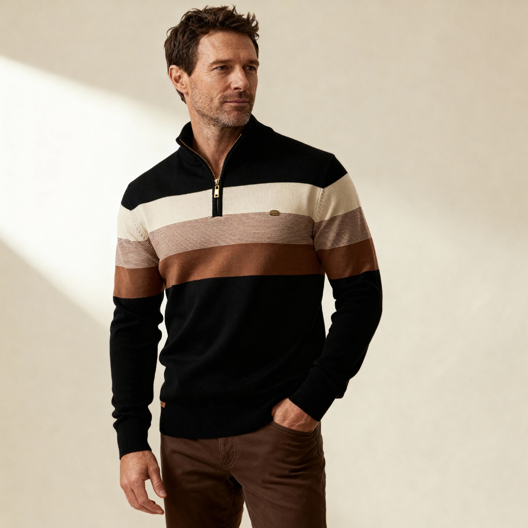 Classic quarter-zip everyday jumper for men | Burk -3