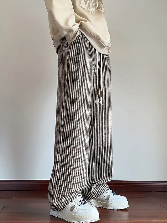 Baggy ribbed drawstring sweatpants piece for men | Calder -1