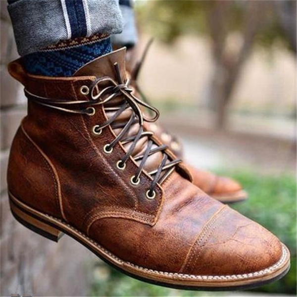Classic rugged boots with timeless silhouette for men | Caleb
