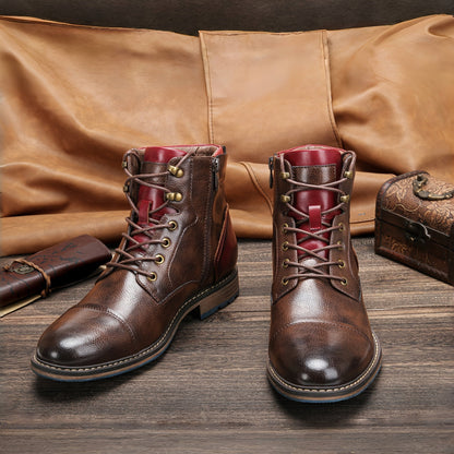 Heritage brogue boots with classic detailing for men | Maxwell