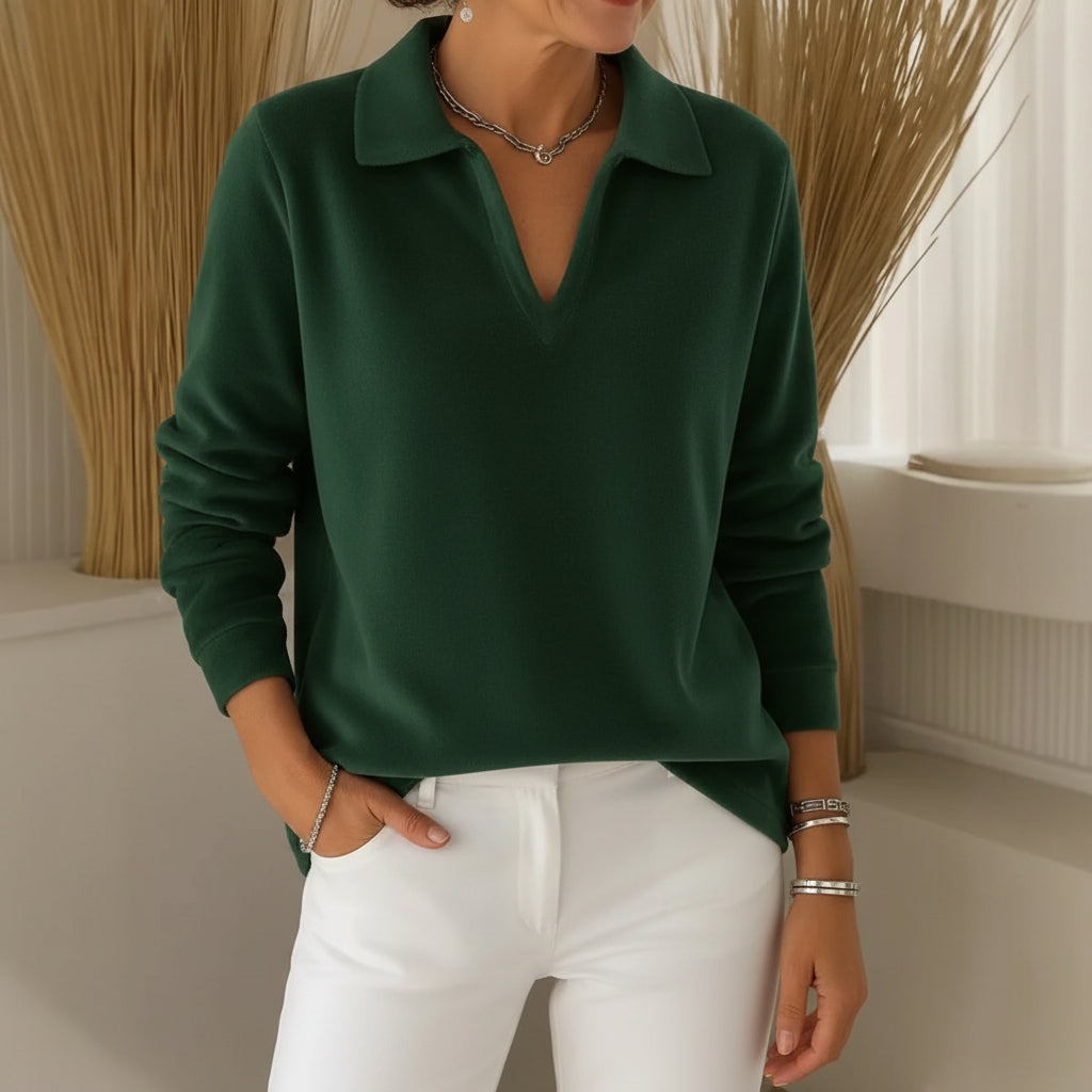 Collared V-neck jumper for women | Amelia -5