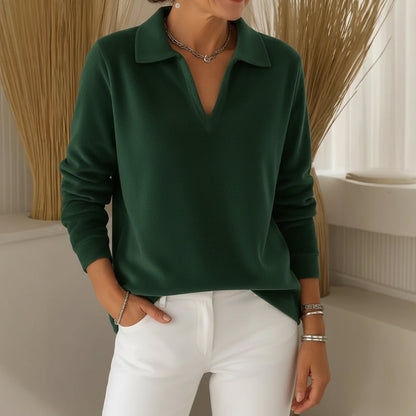 Collared V-neck jumper for women | Amelia -5