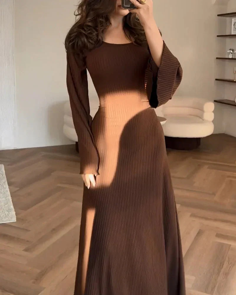 Elegant long-sleeve dress for women | Allyson -10