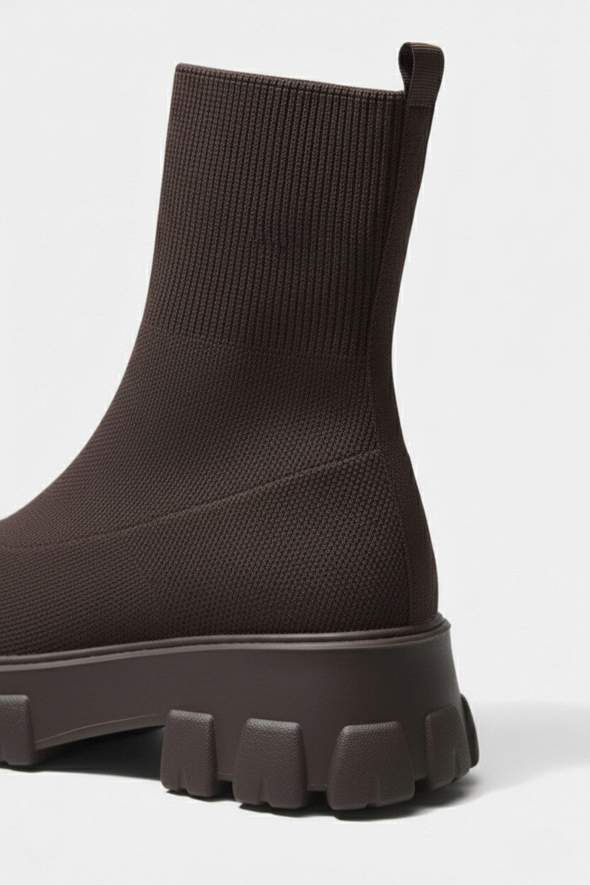 Thick-soled ankle boots with round-toe silhouette for women | Caurelle