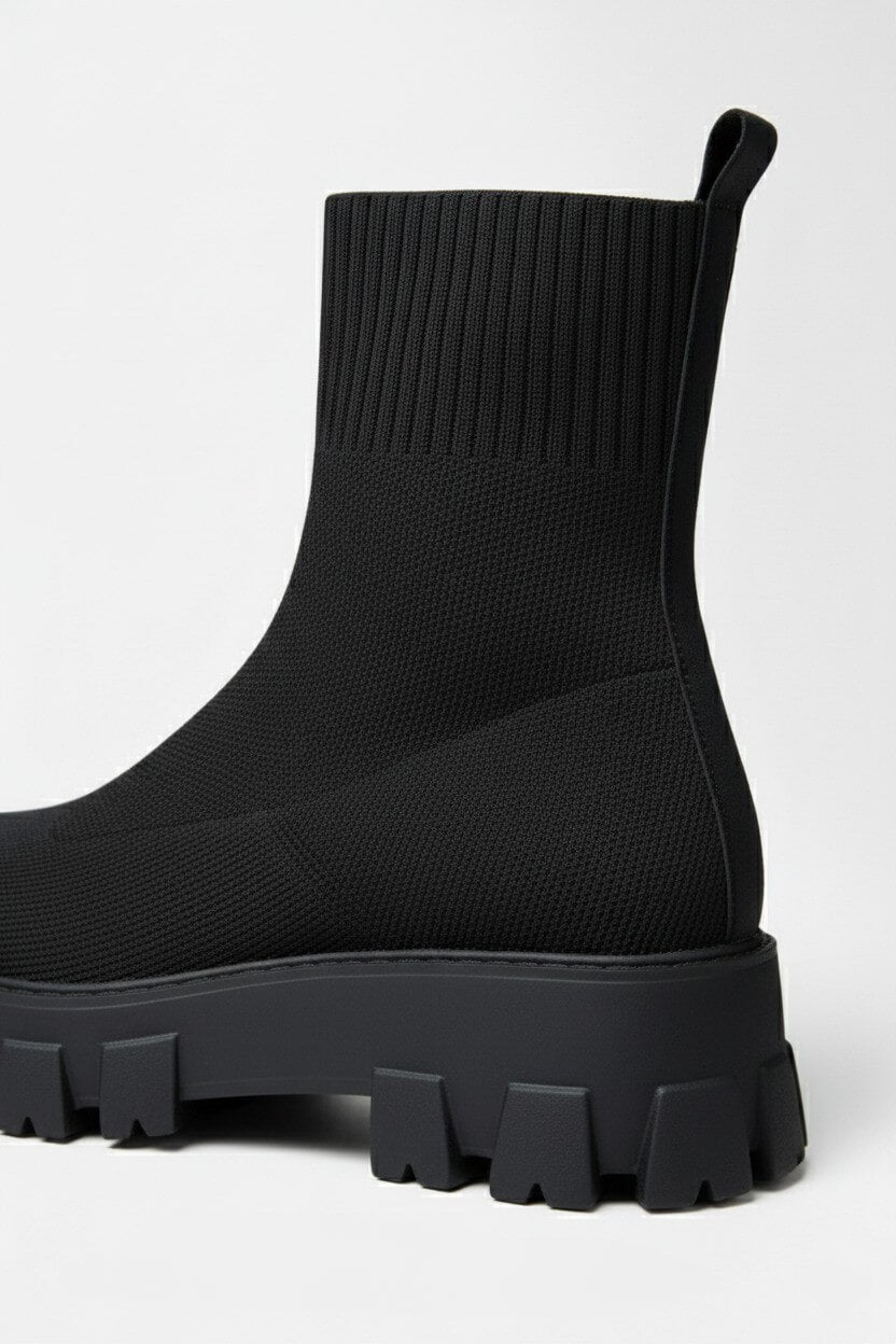 Thick-soled ankle boots with round-toe silhouette for women | Caurelle