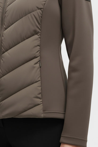 Hooded puffer jacket with sleek silhouette for women | Caurelle