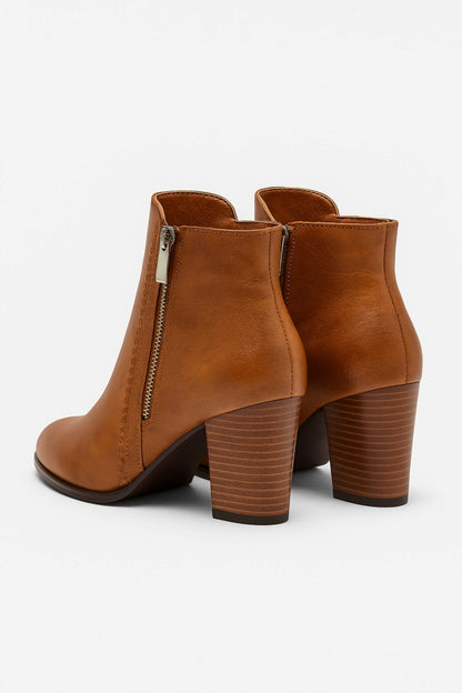 Ankle boots with chunky mid-heel for women | Caurelle