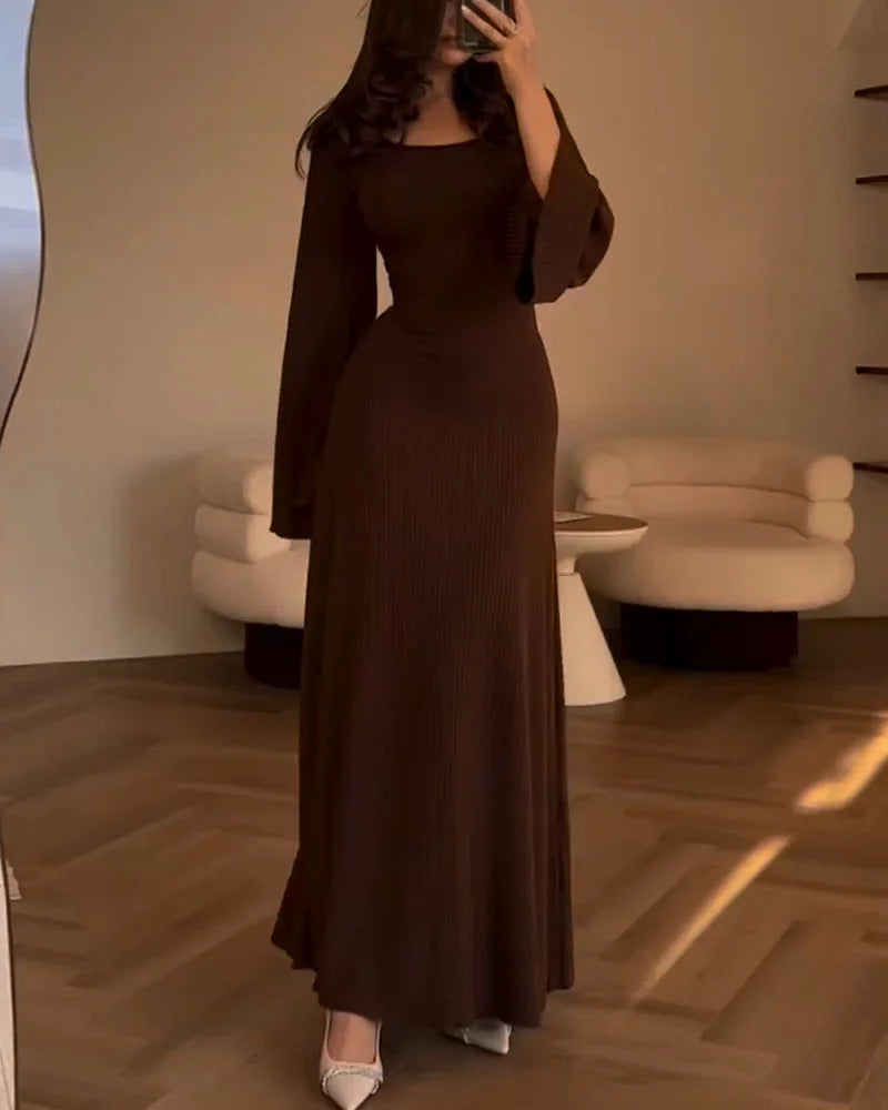 Elegant long-sleeve dress for women | Allyson -7