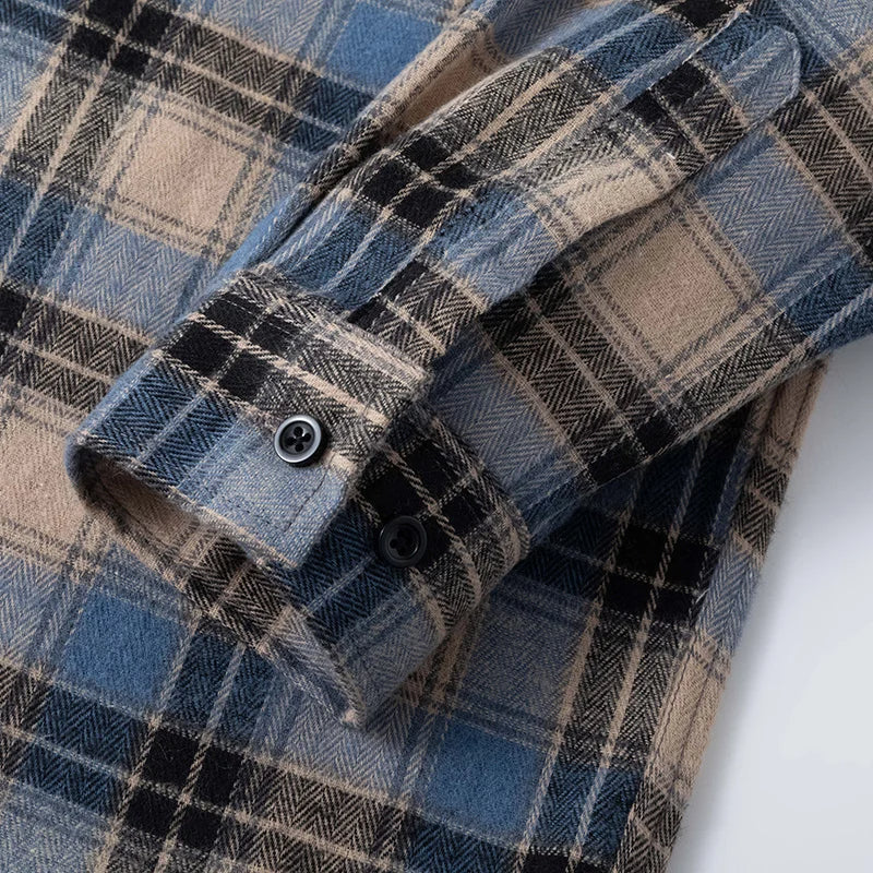 Classic plaid button-front flannel shirt for men | Thatcher -3