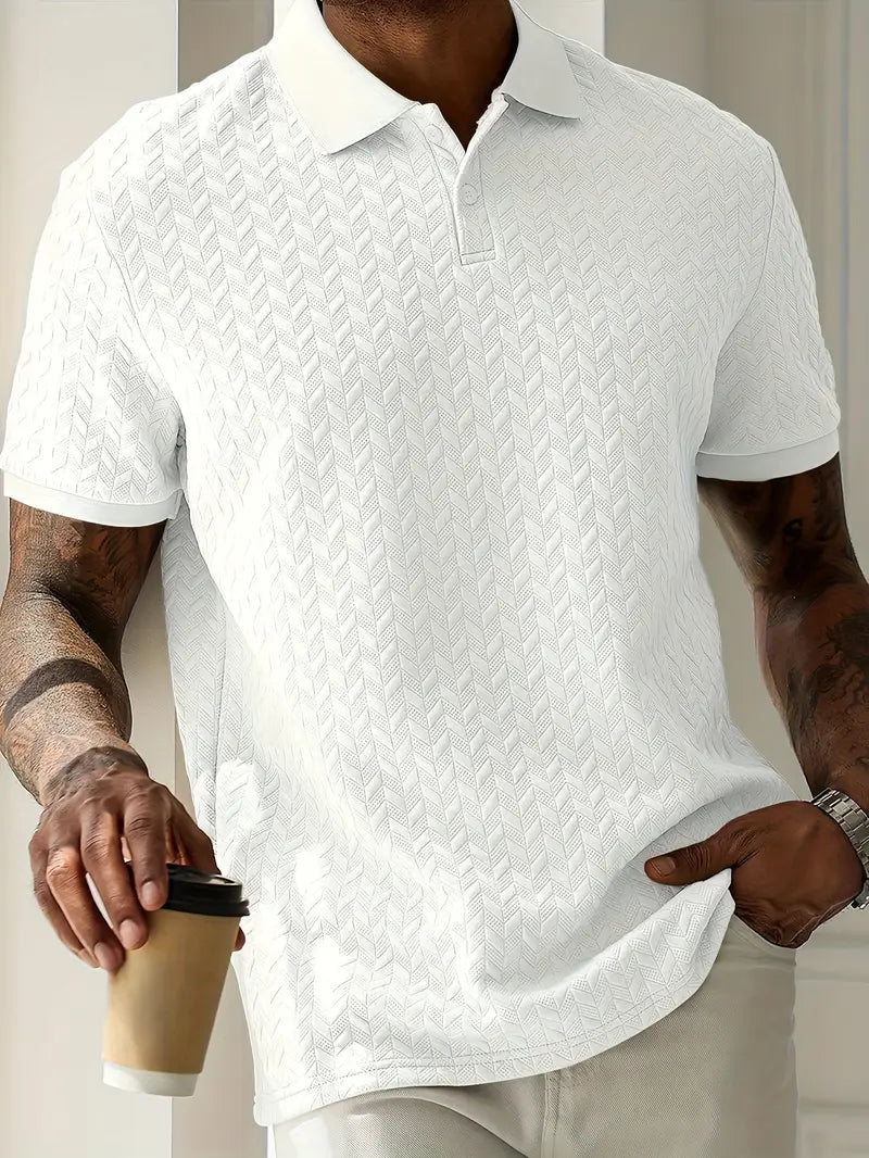 Classic textured everyday polo shirt for men | Ellison -12