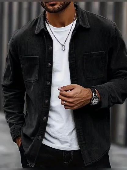 Classic textured cord everyday overshirt for men | Ellison -8