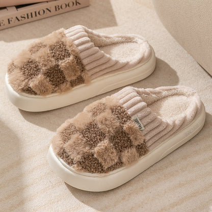 Slippers winter coton carreaux for women | Janelle -2