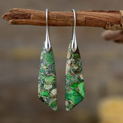 Natural stone drop earrings for women -6
