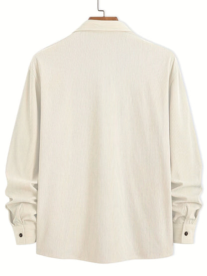 Classic textured cord everyday overshirt for men | Ellison -4