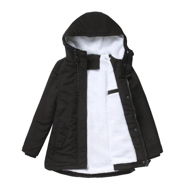Thick hooded quilted-lining winter coat for women | Amina -2