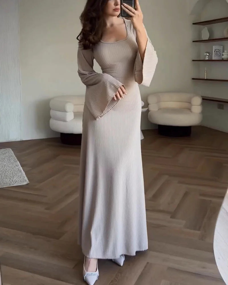 Elegant long-sleeve dress for women | Allyson -4