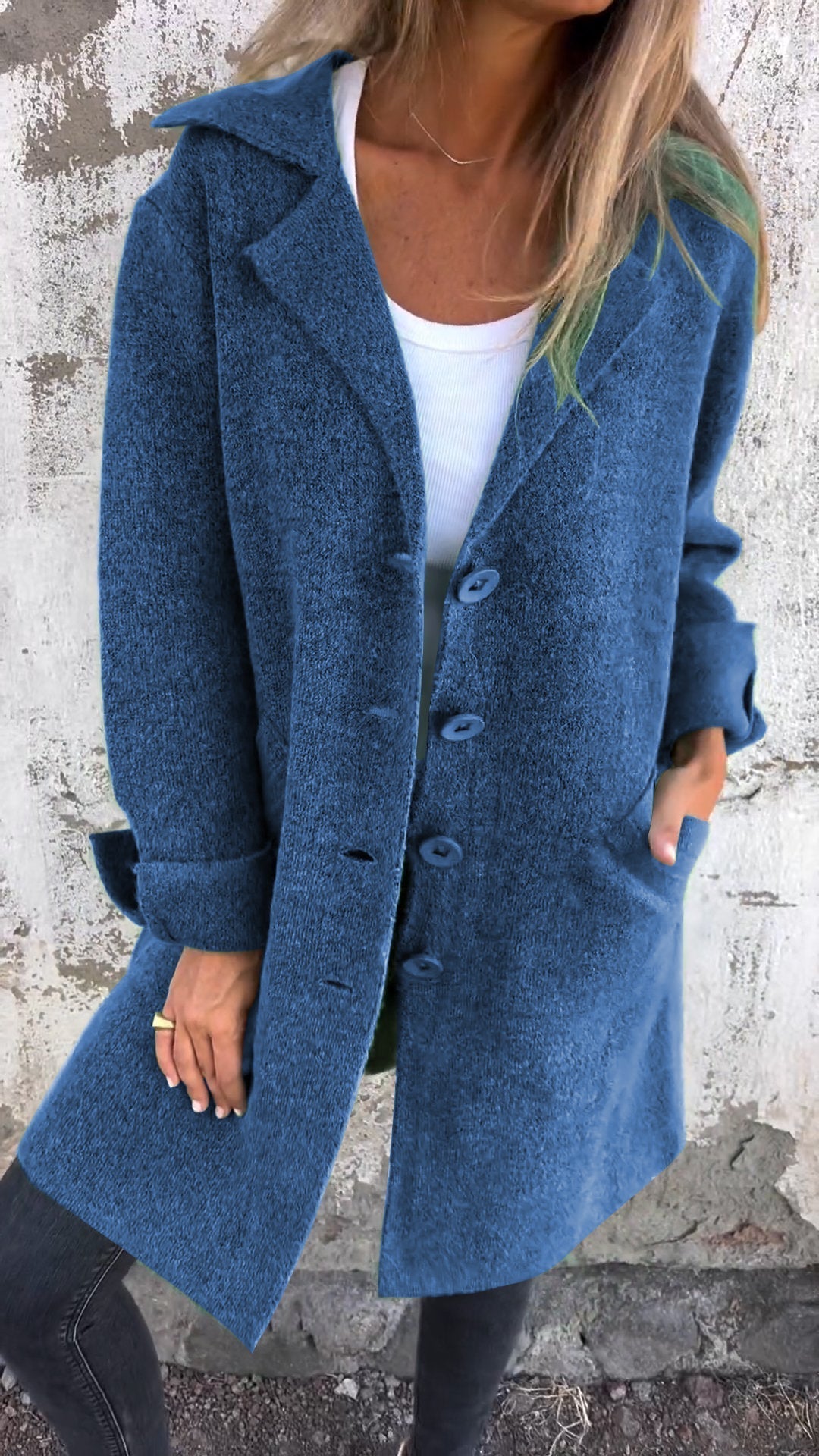 Long knit coat for women | Ada -8