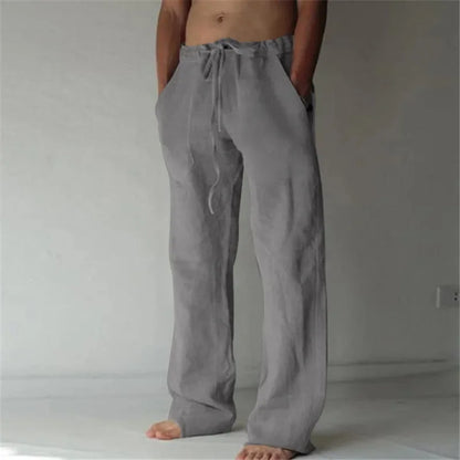 Trousers cordon serrage coton lin for women | Rowan -3