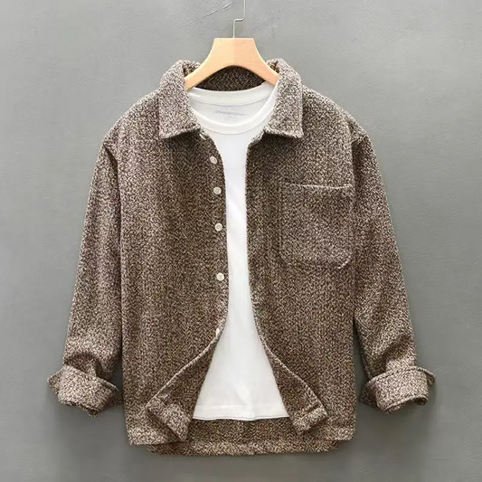 Cashmere button-up shirt for men | Elowen -1