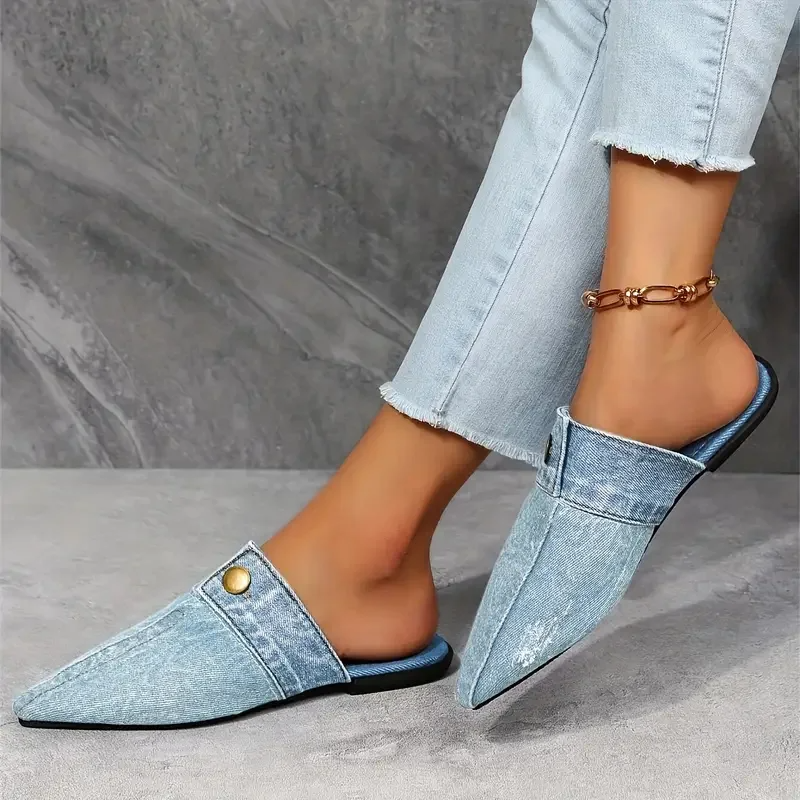 Aurora denim mule for women | Denim Theory -2
