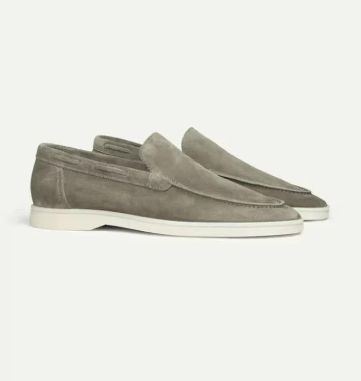 Classic slip-on suede yacht loafers for men | Alden -8