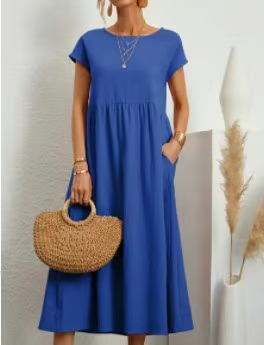 Breezy cotton-linen sleeveless pocket dress for women -11