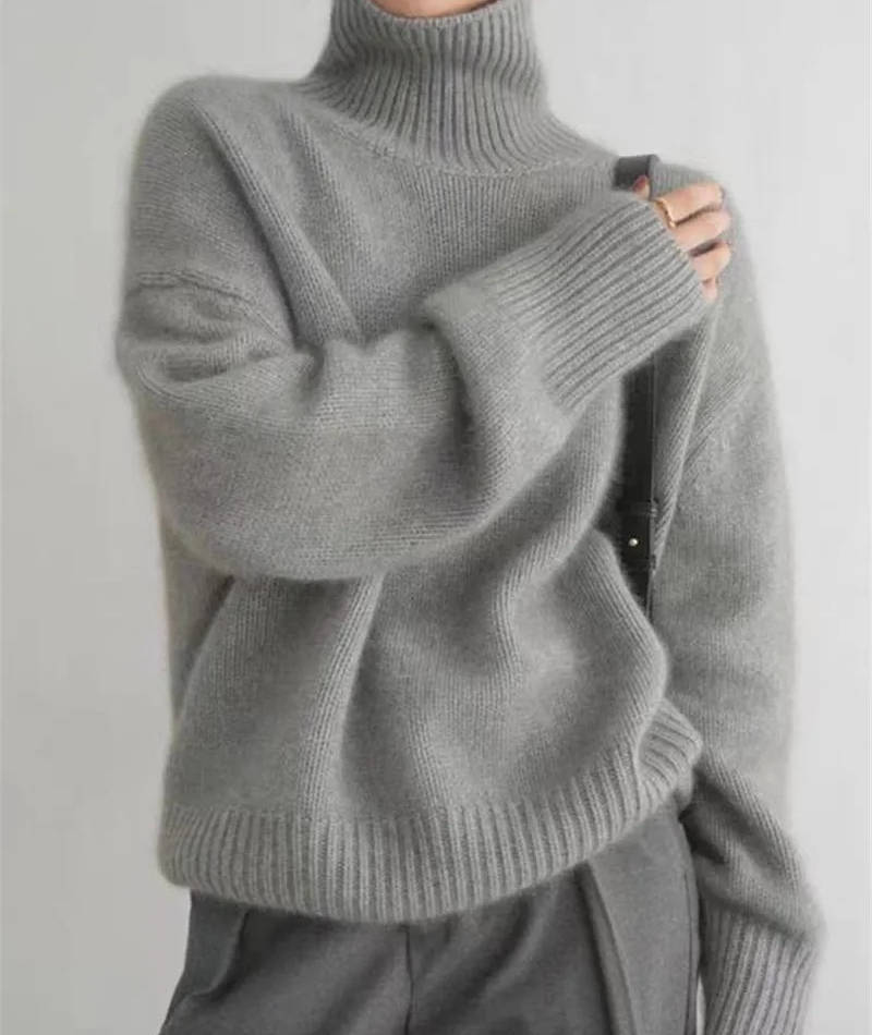 Soft knit turtleneck jumper for women | Elowen -9