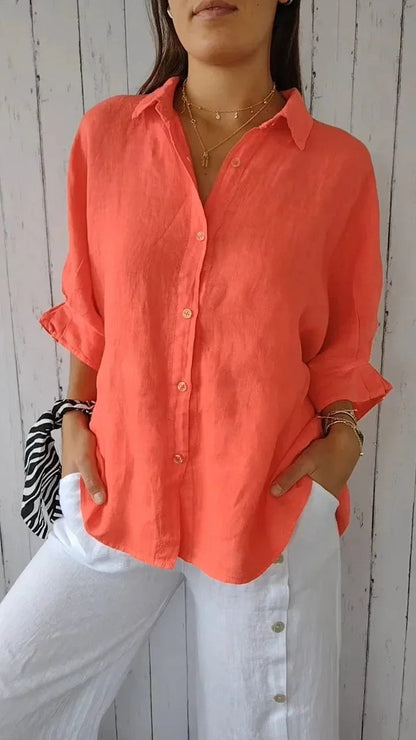 Stylish button-up shirt with refined silhouette for women | Luna
