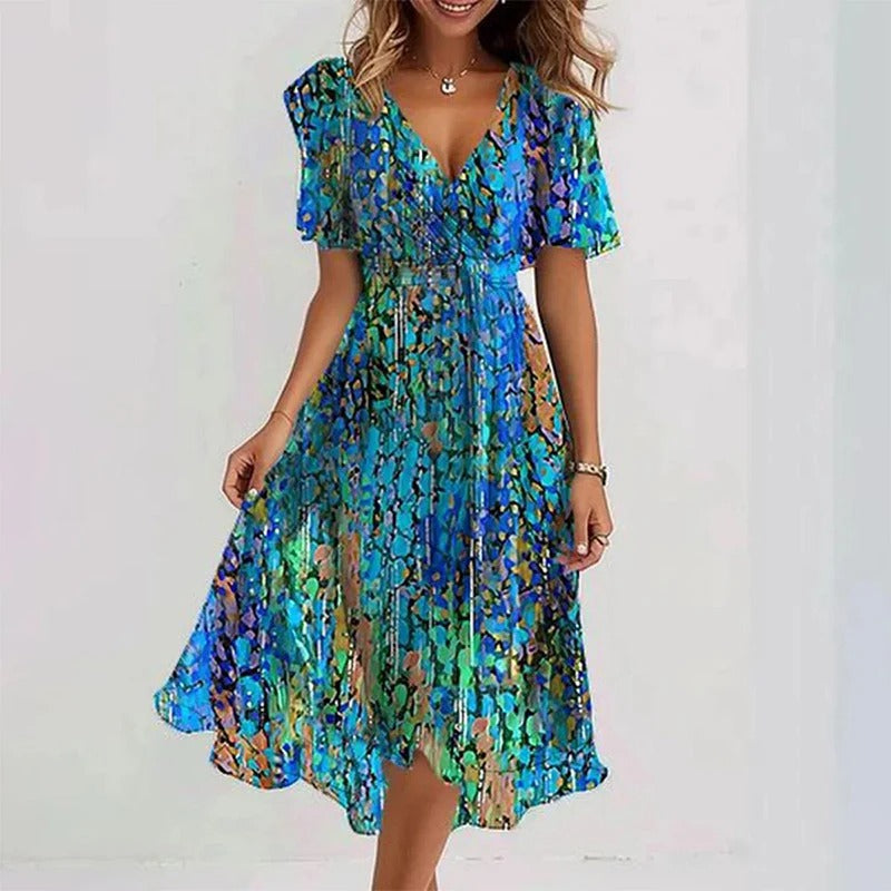 Elegant colourful dress for women | Liora -4