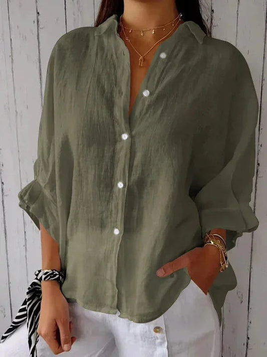 Stylish button-up shirt with refined silhouette for women | Luna