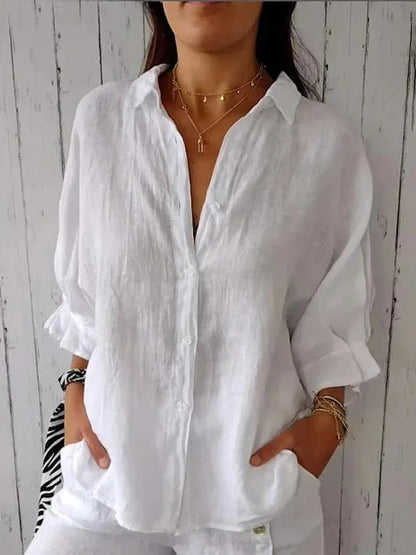 Stylish button-up shirt with refined silhouette for women | Luna