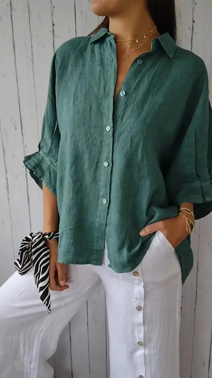Stylish button-up shirt with refined silhouette for women | Luna