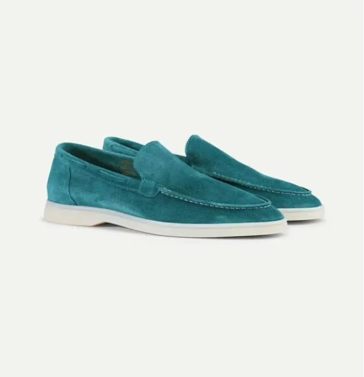 Classic slip-on suede yacht loafers for men | Alden -7